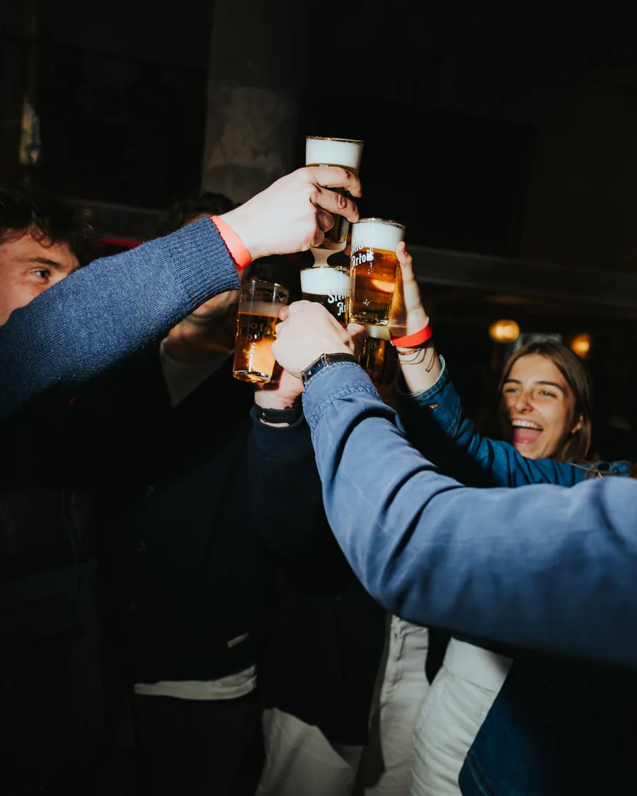 Guests raising a toast at Stella Sablon