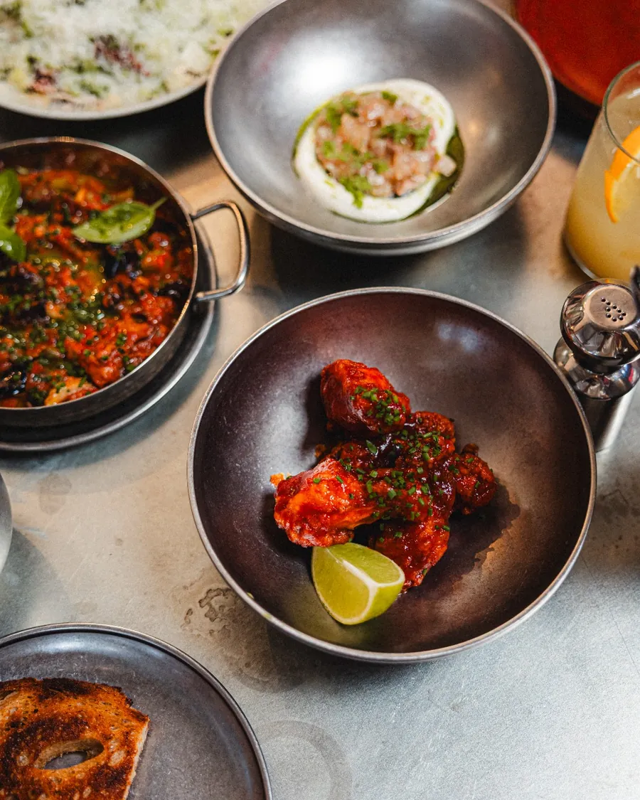 Hot wings and small plates to share